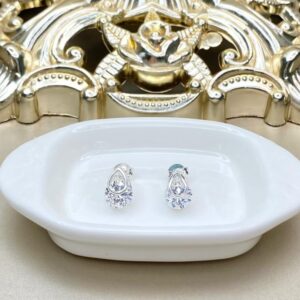 Aro Gota Cristal Plata